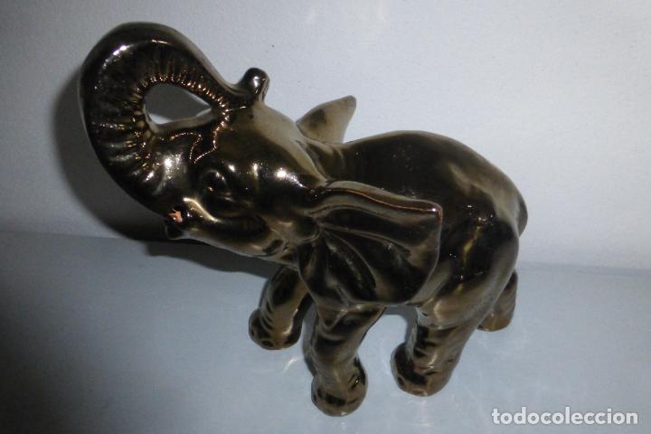 Vintage: FIGURA ELEFANTE DE LA SUERTE, DORADO
