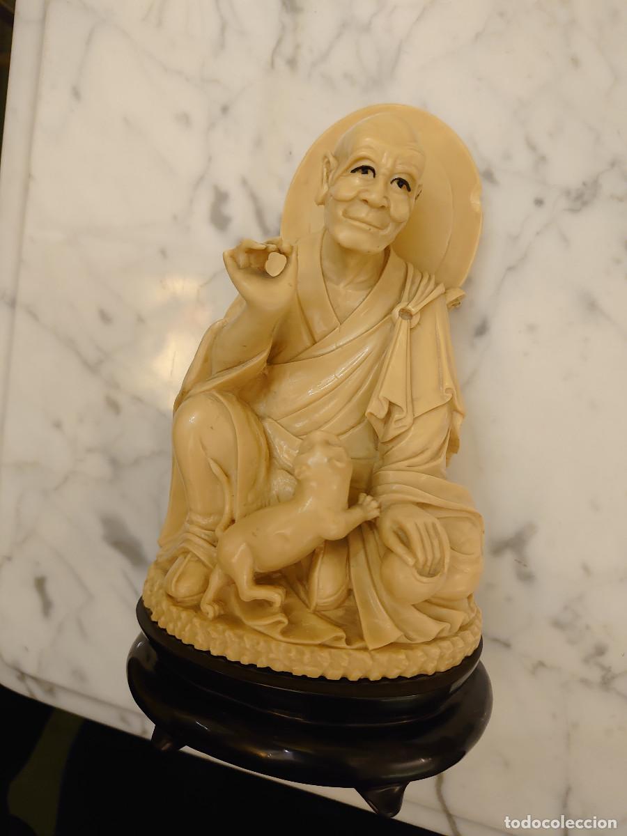 Vintage: Figura de resina asiatico. - Foto 4
