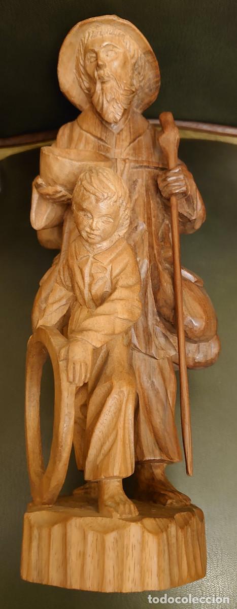 Vintage: Figura de madera tallada de anciano. - Foto 2