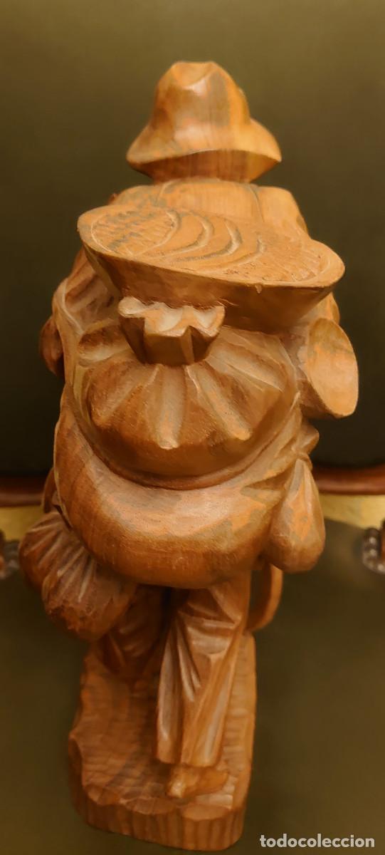 Vintage: Figura de madera tallada de anciano. - Foto 3