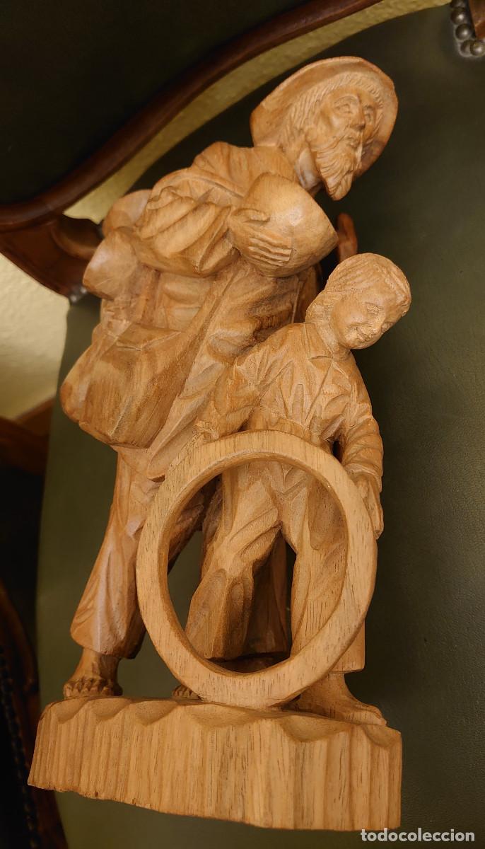 Vintage: Figura de madera tallada de anciano. - Foto 8
