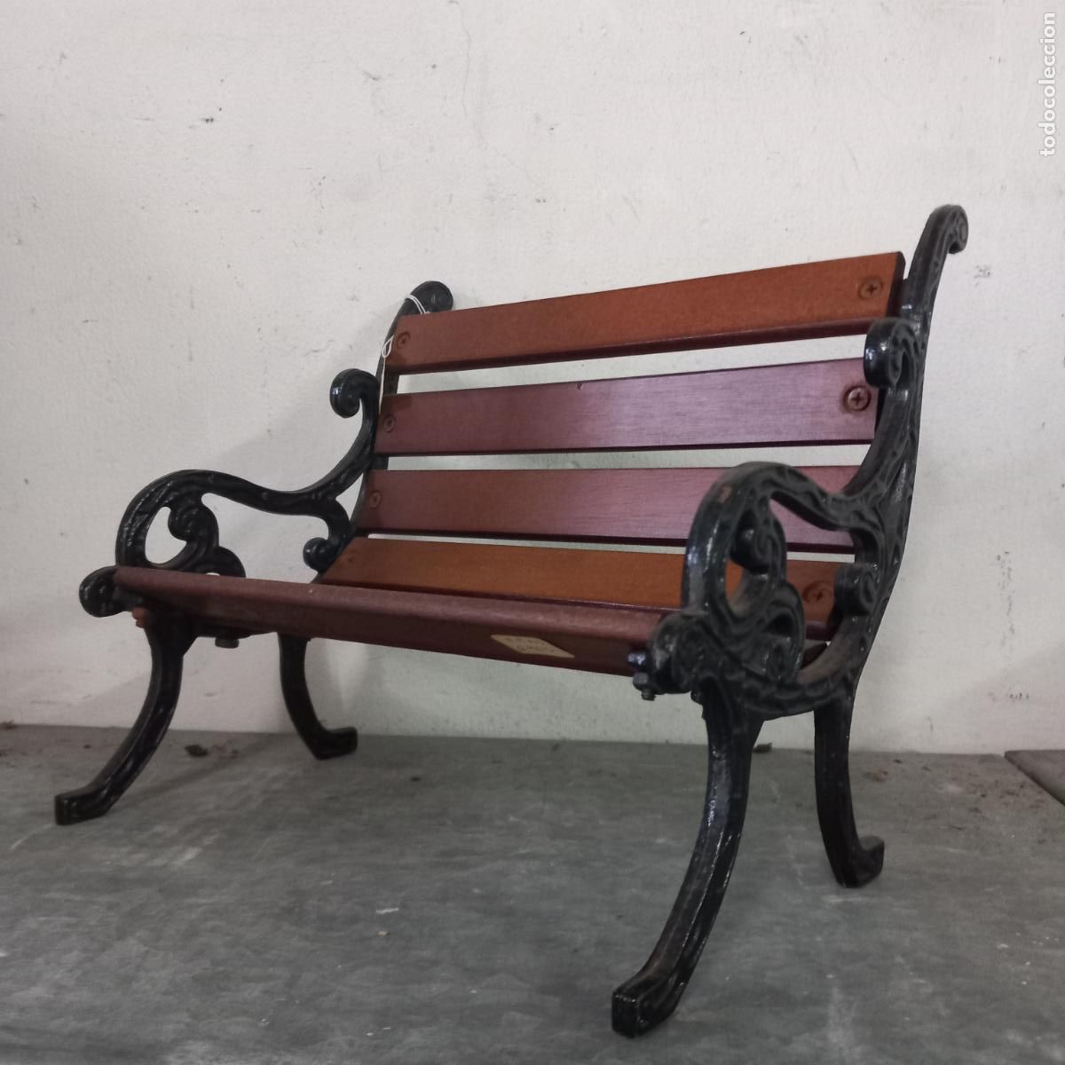 Vintage: Banco madera forja 25x22 cm