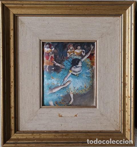 Vintage: CUADRO ENMARCADO METAL ESMALTADO BAILARINA BASCULANDO DE EDGAR DEGAS - CUADRO-731