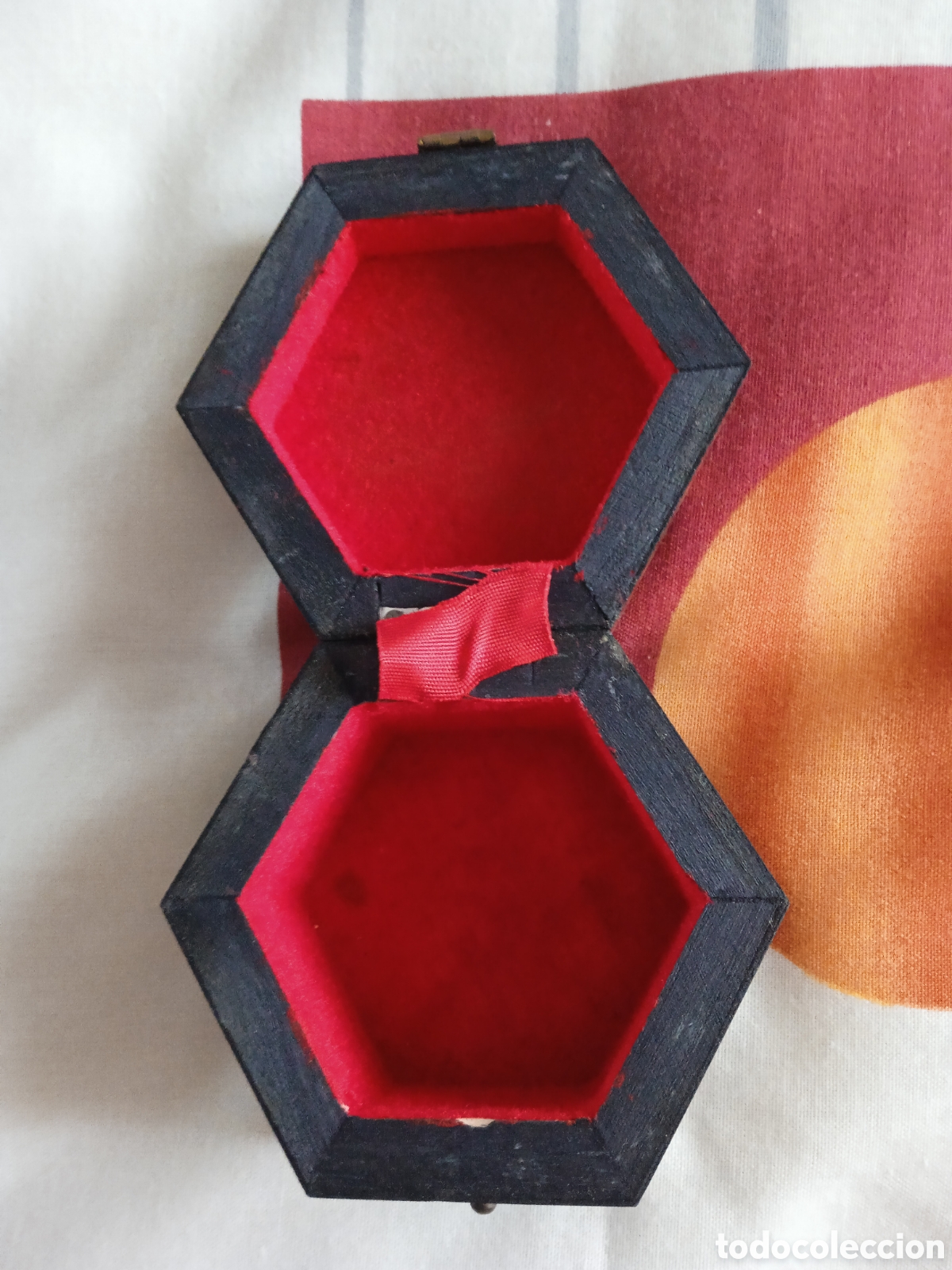 Vintage: Caja Hexagonal marqueter&iacute;a joyero vintage. - Foto 7