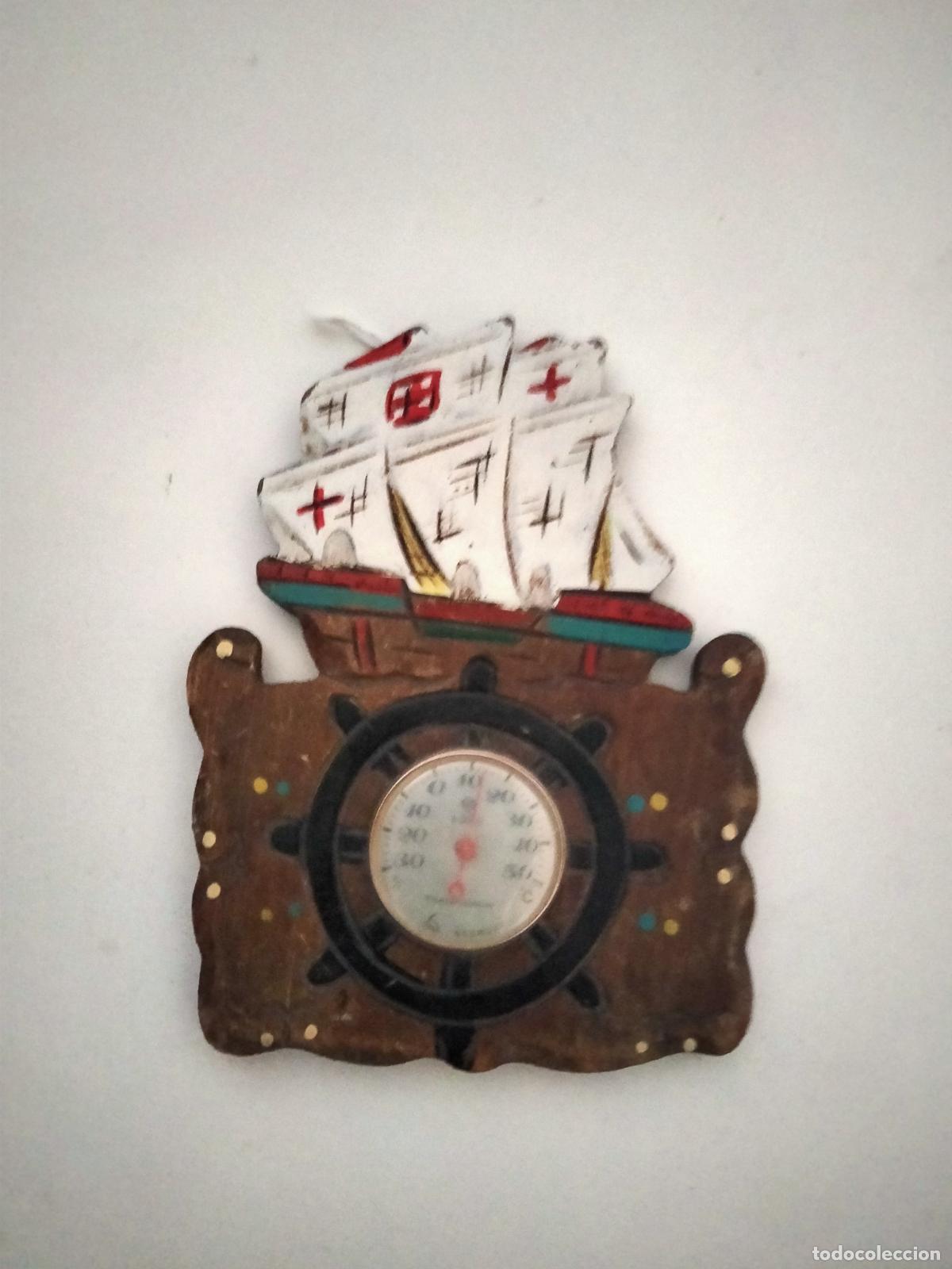 Vintage: Termometro de madera. Barco - Foto 1