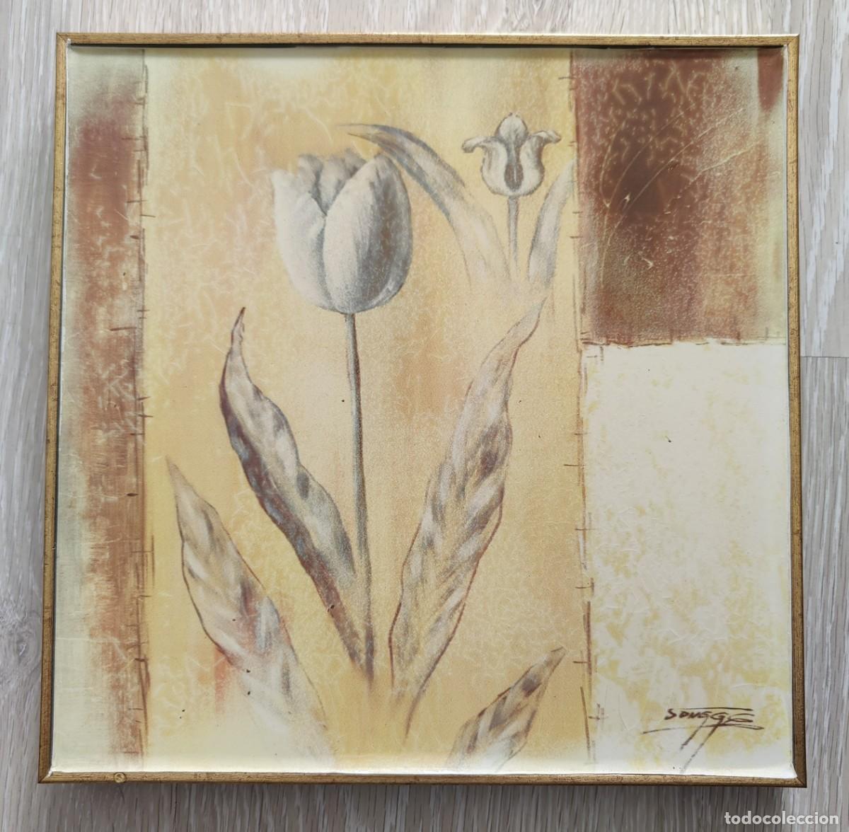 Vintage: Cuadro Con Tulipanes - Foto 1