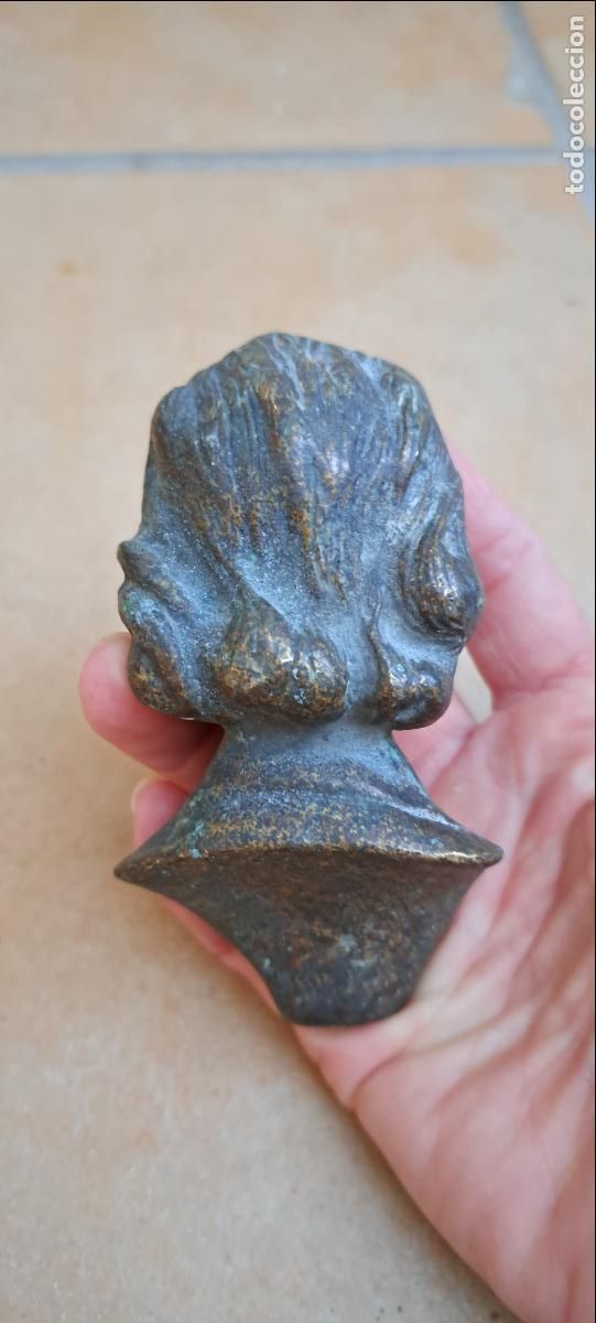 Vintage: Antiguo Busto en Lat&oacute;n de Fr&eacute;d&eacute;ric Chopin - Foto 6