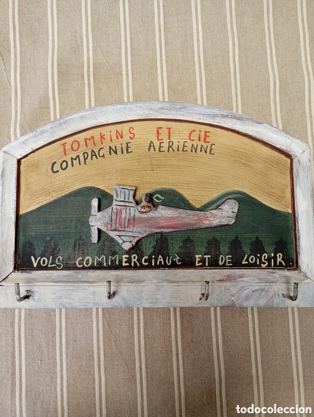 Vintage: Cuadro colgador pintado a mano - Foto 2