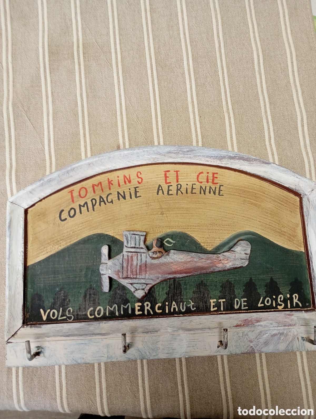 Vintage: Cuadro colgador pintado a mano - Foto 1