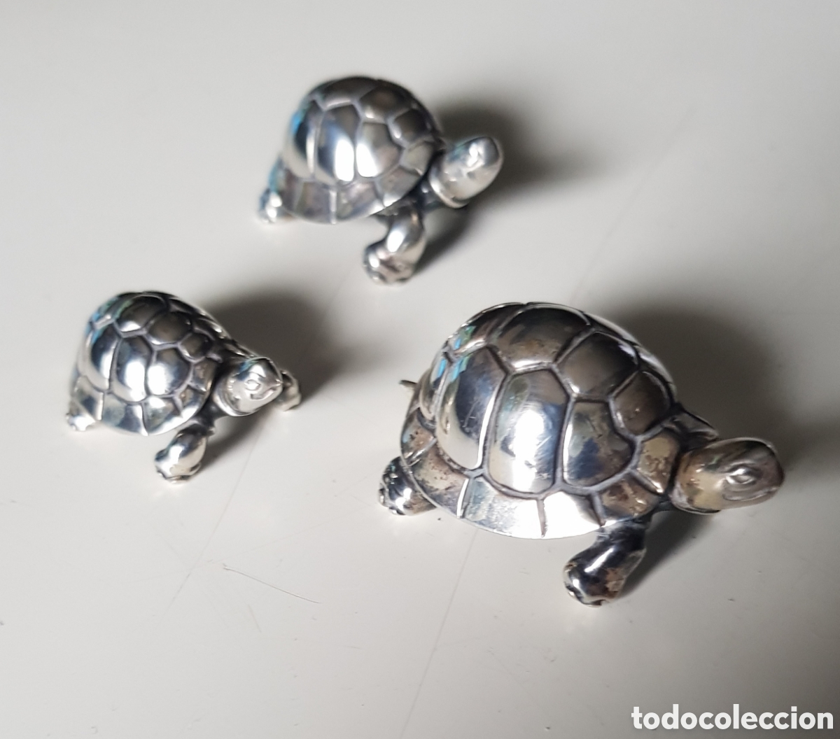 Vintage: Conjunto de tortugas de plata contrastadas, 925.