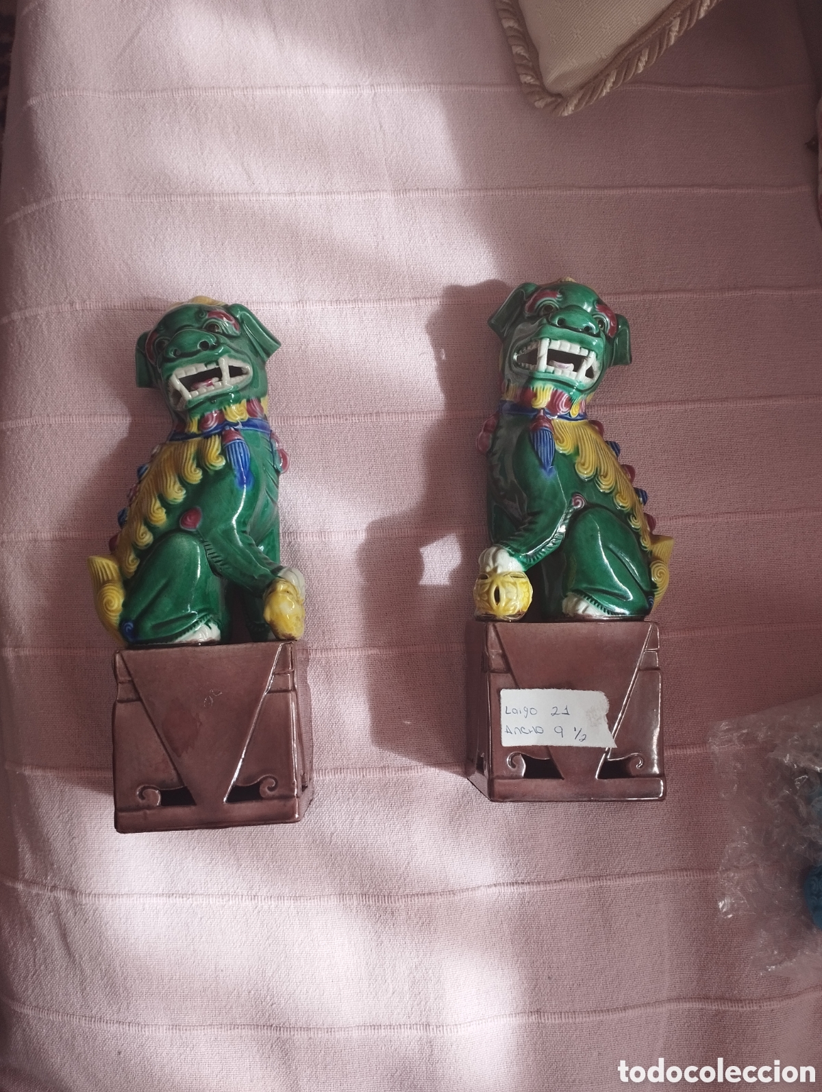 Vintage: Dragones chinos policromados - Foto 1