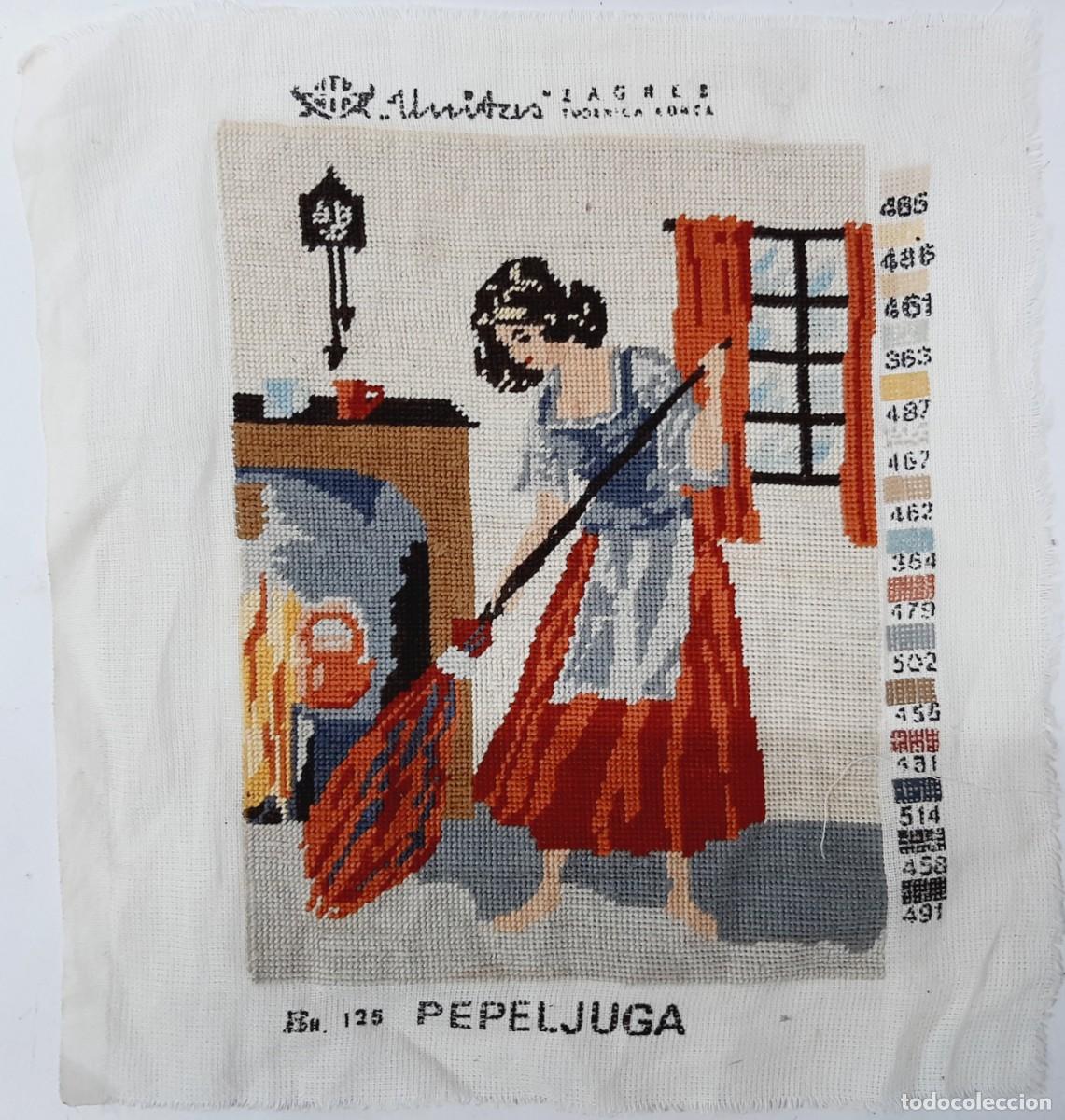 Vintage: Tapiz vintage bordado a mano (17.3)