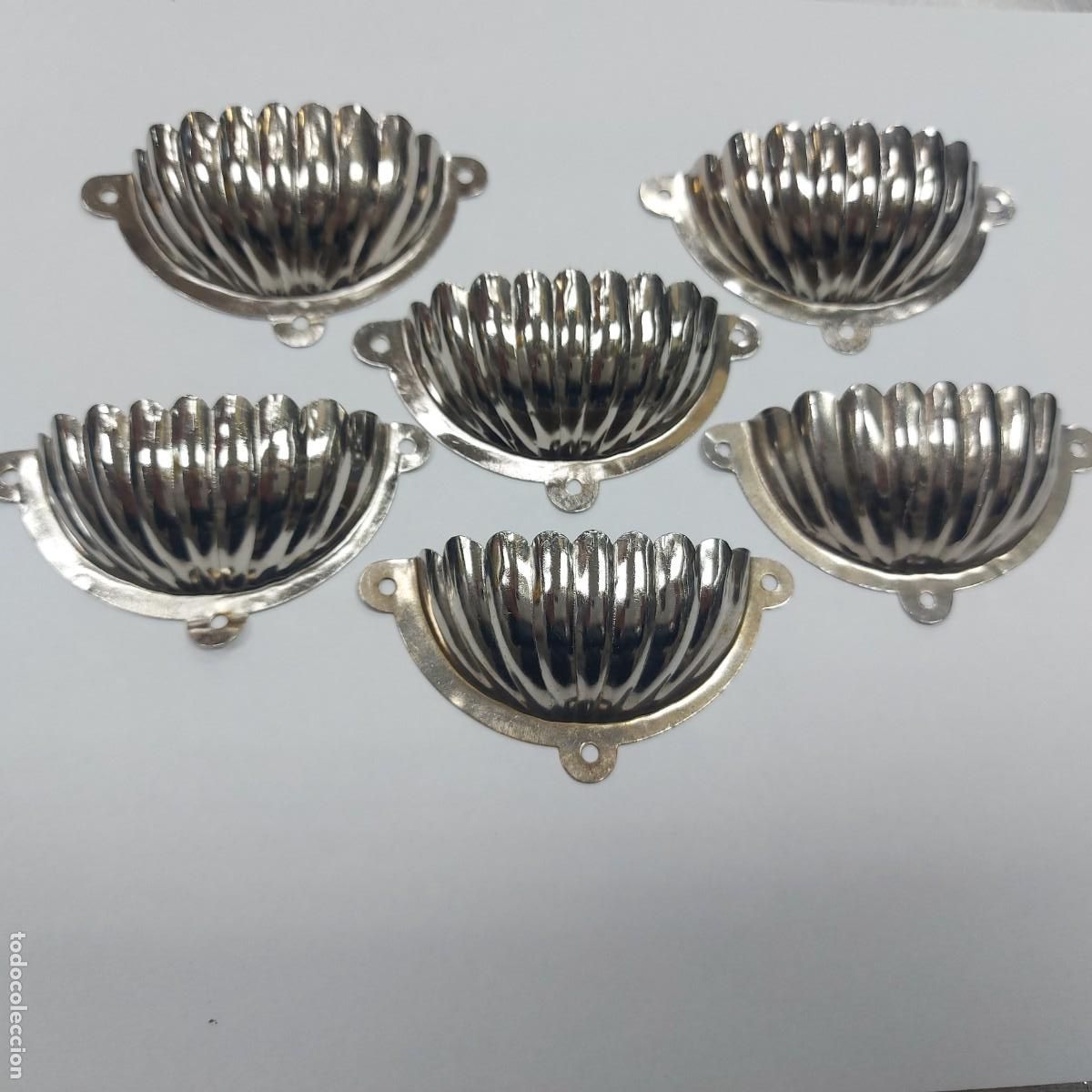 Vintage: 6 ANTIGUOS TIRADORES TIPO CONCHA