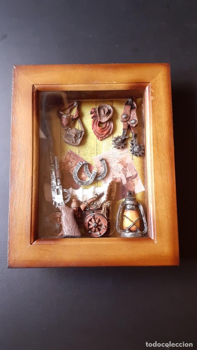 Vintage: Cuadro con Profundidad 3D con Motivos Oeste Western