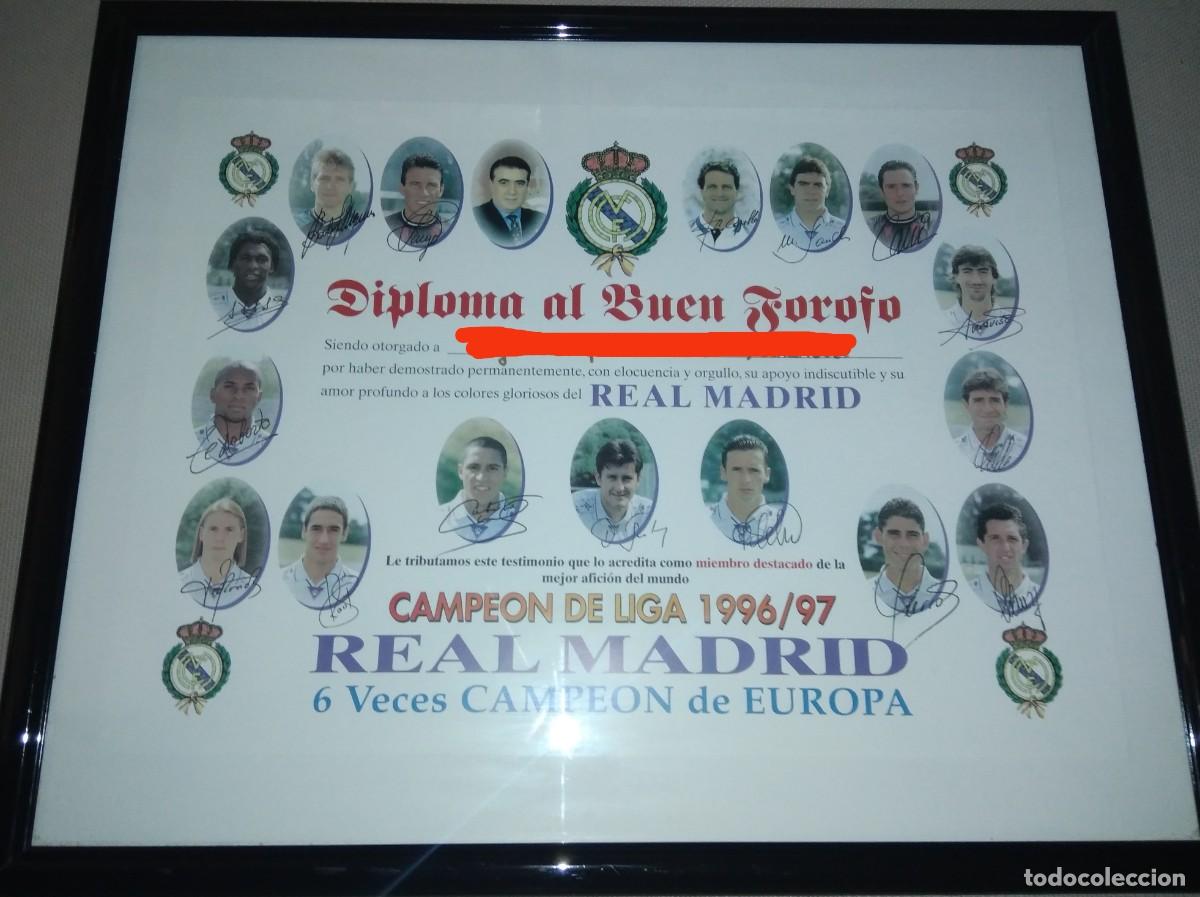 Vintage: Diploma Buen Forofo Real Madrid 96/97