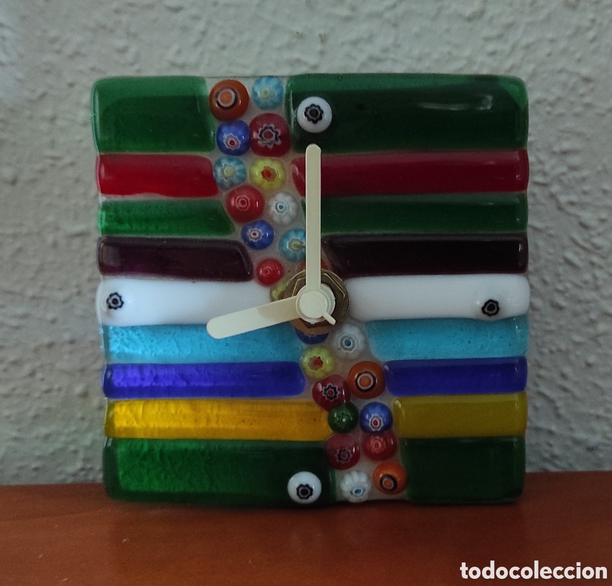 Vintage: Reloj de Cristal de Murano. Multicolor. - Foto 2