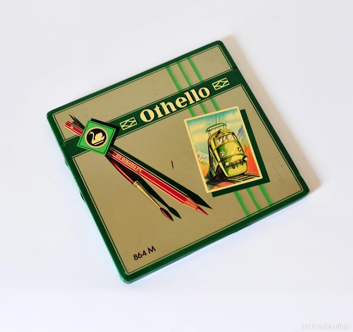 Vintage: Caja vintage de metal litografiado. Othello 864 Schwan, Made in Germany. Tiene 20 de los 24 l&aacute;pices