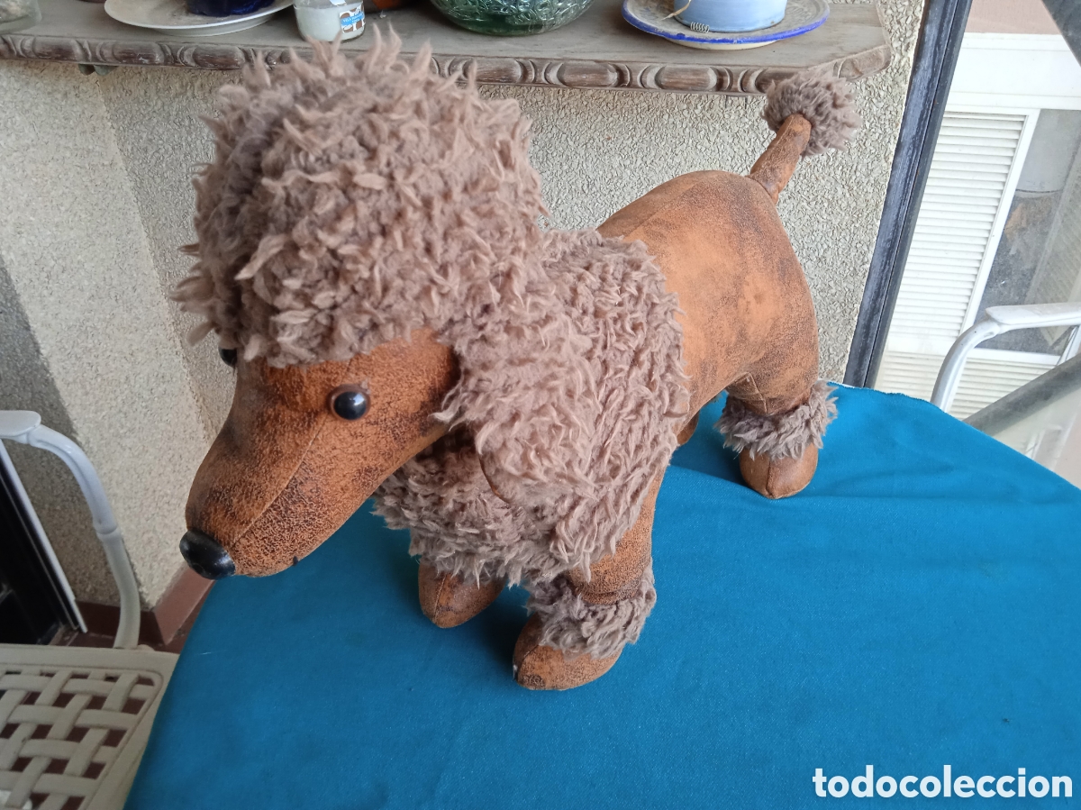 Vintage: ELEGANTE PERRO PELUCHE Y SIMIL DE PIEL