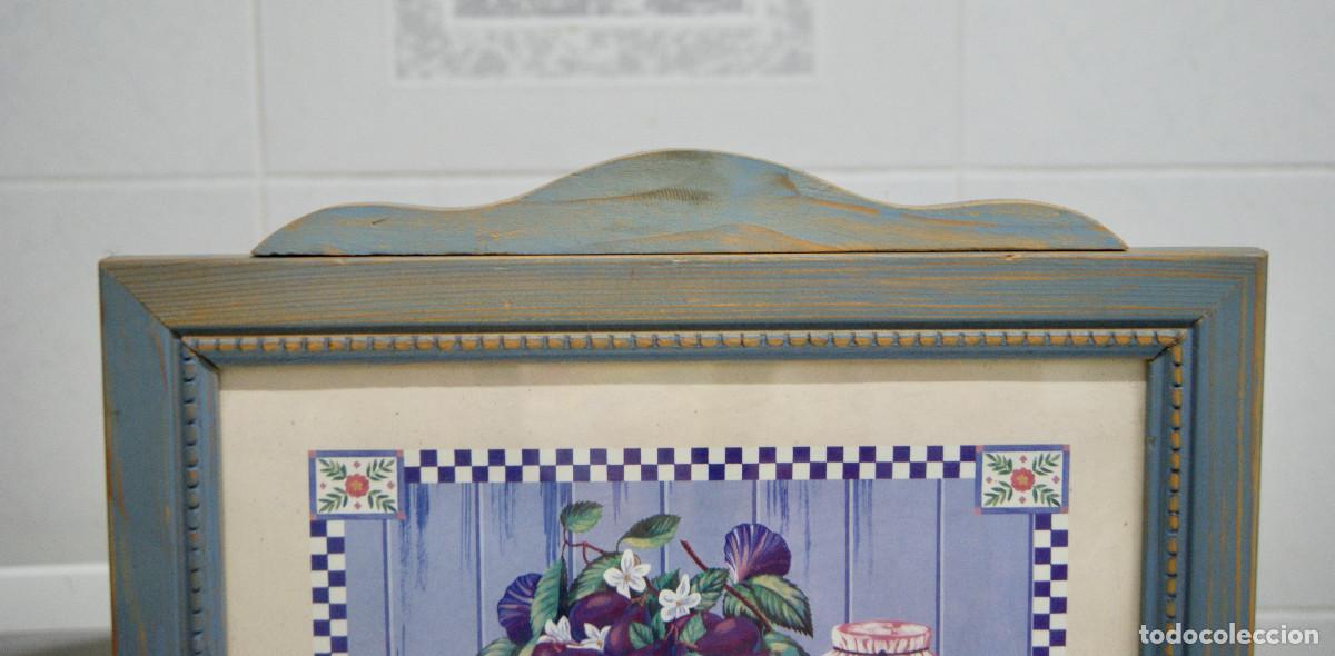 Vintage: Marco para pared en madera azul decap&eacute; - Foto 4