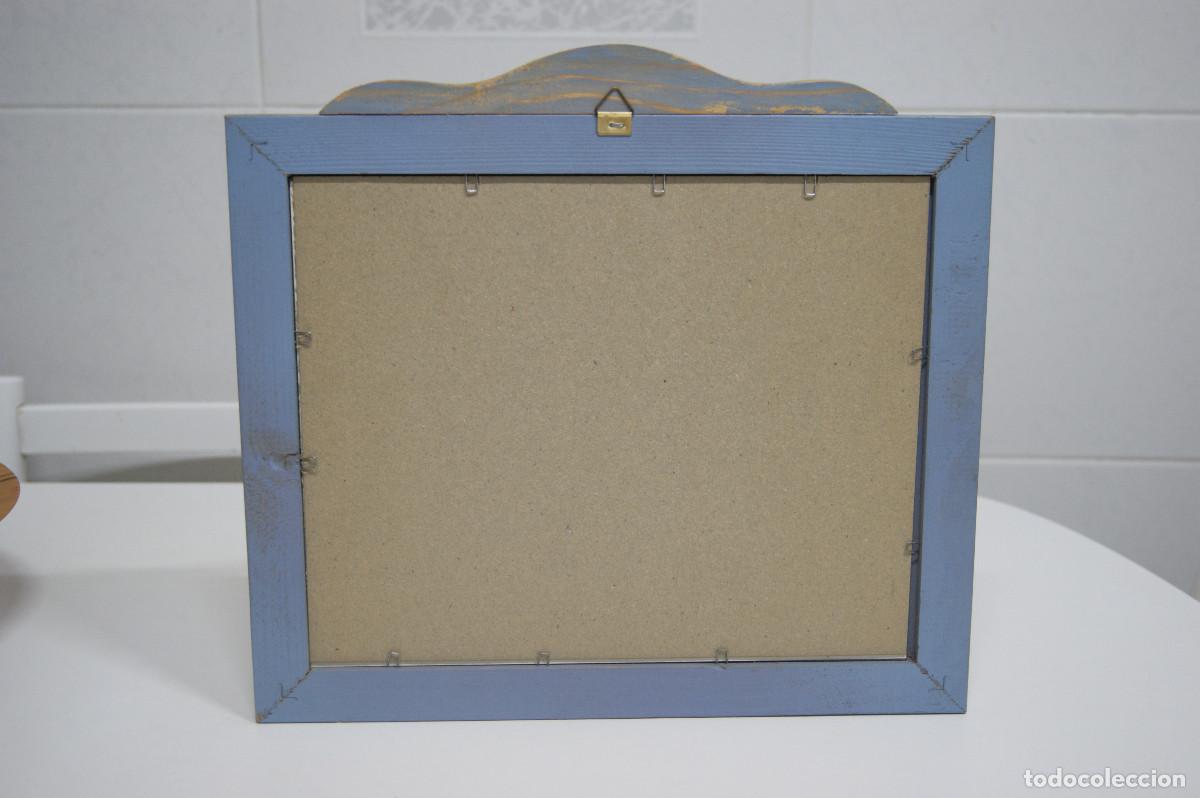 Vintage: Marco para pared en madera azul decap&eacute; - Foto 7