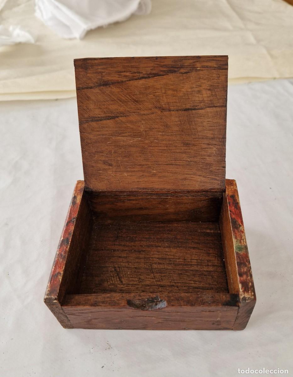 Vintage: CAJA MADERA ASIATICA PINTADA A MANO - Foto 2