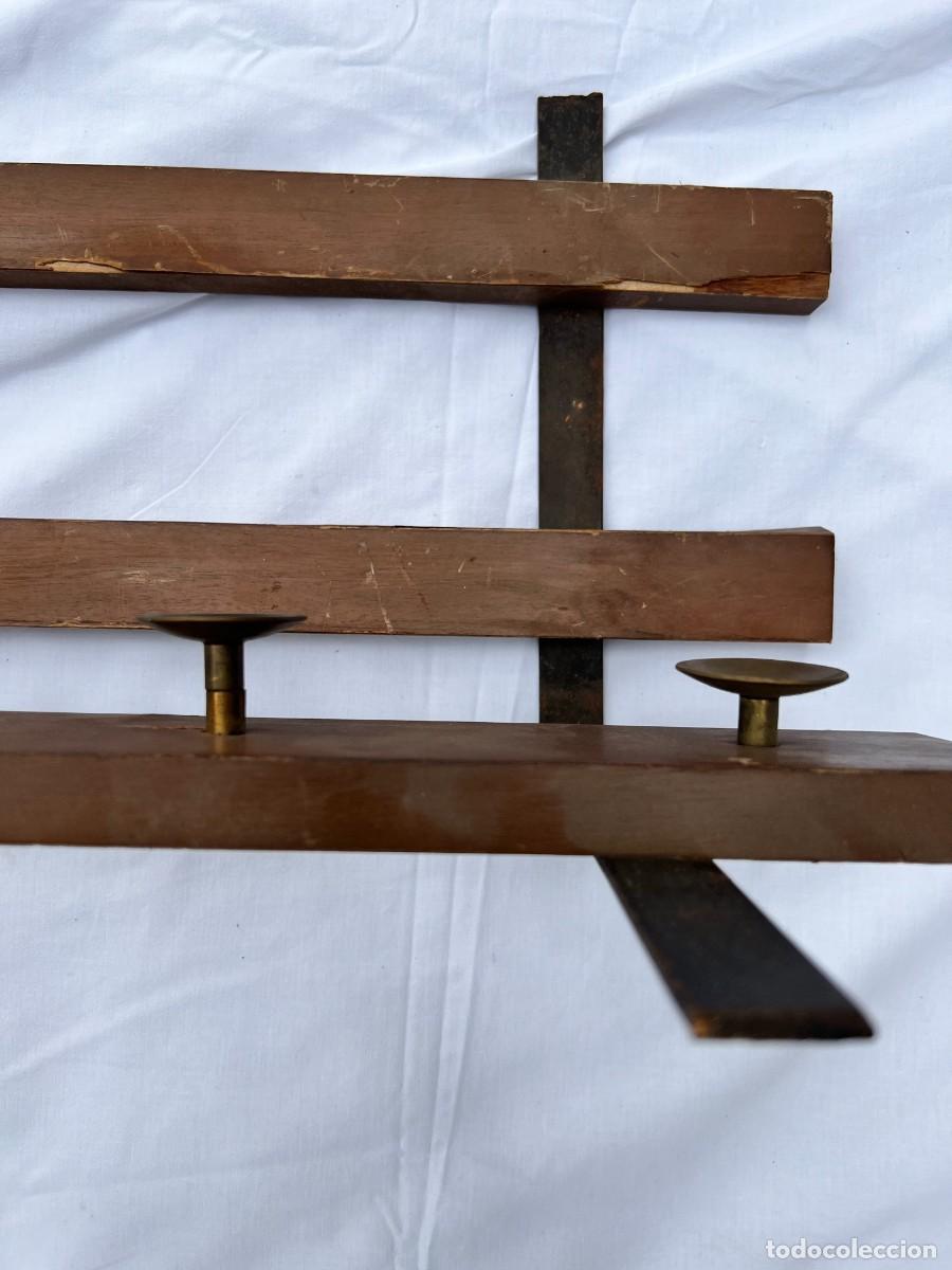 Vintage: Colgador de madera con estante - Foto 3