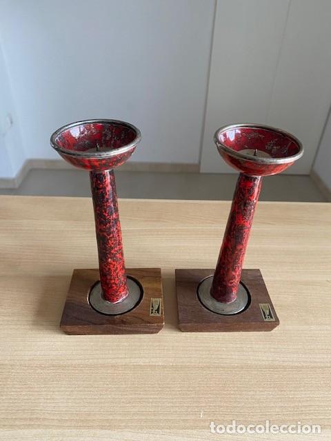 Vintage: CANDELABROS CLOISSONE Y PLATA 925 - Foto 2
