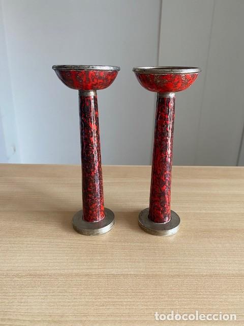 Vintage: CANDELABROS CLOISSONE Y PLATA 925 - Foto 4
