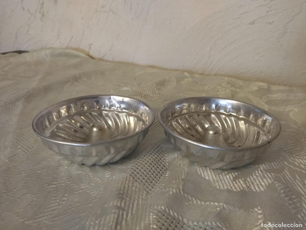 Vintage: Lote de 2 mini moldes de pudin de aluminio. - Foto 1