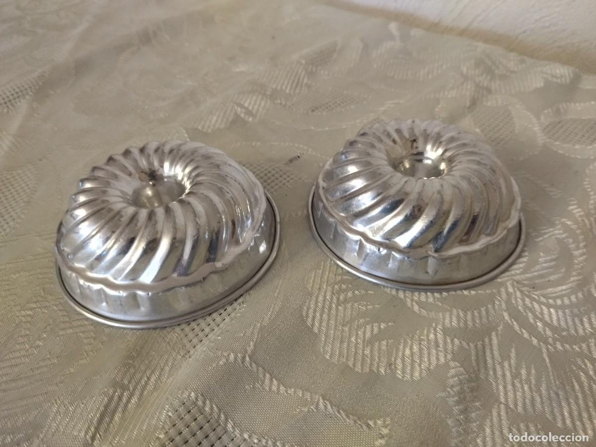 Vintage: Lote de 2 mini moldes de pudin de aluminio. - Foto 3