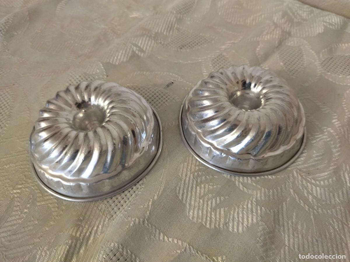 Vintage: Lote de 2 mini moldes de pudin de aluminio. - Foto 4