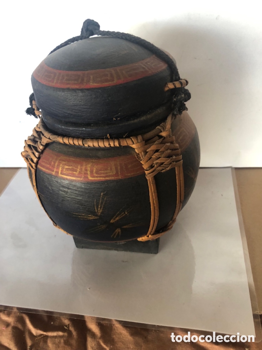Vintage: Bote chino fibra y madera - Foto 2