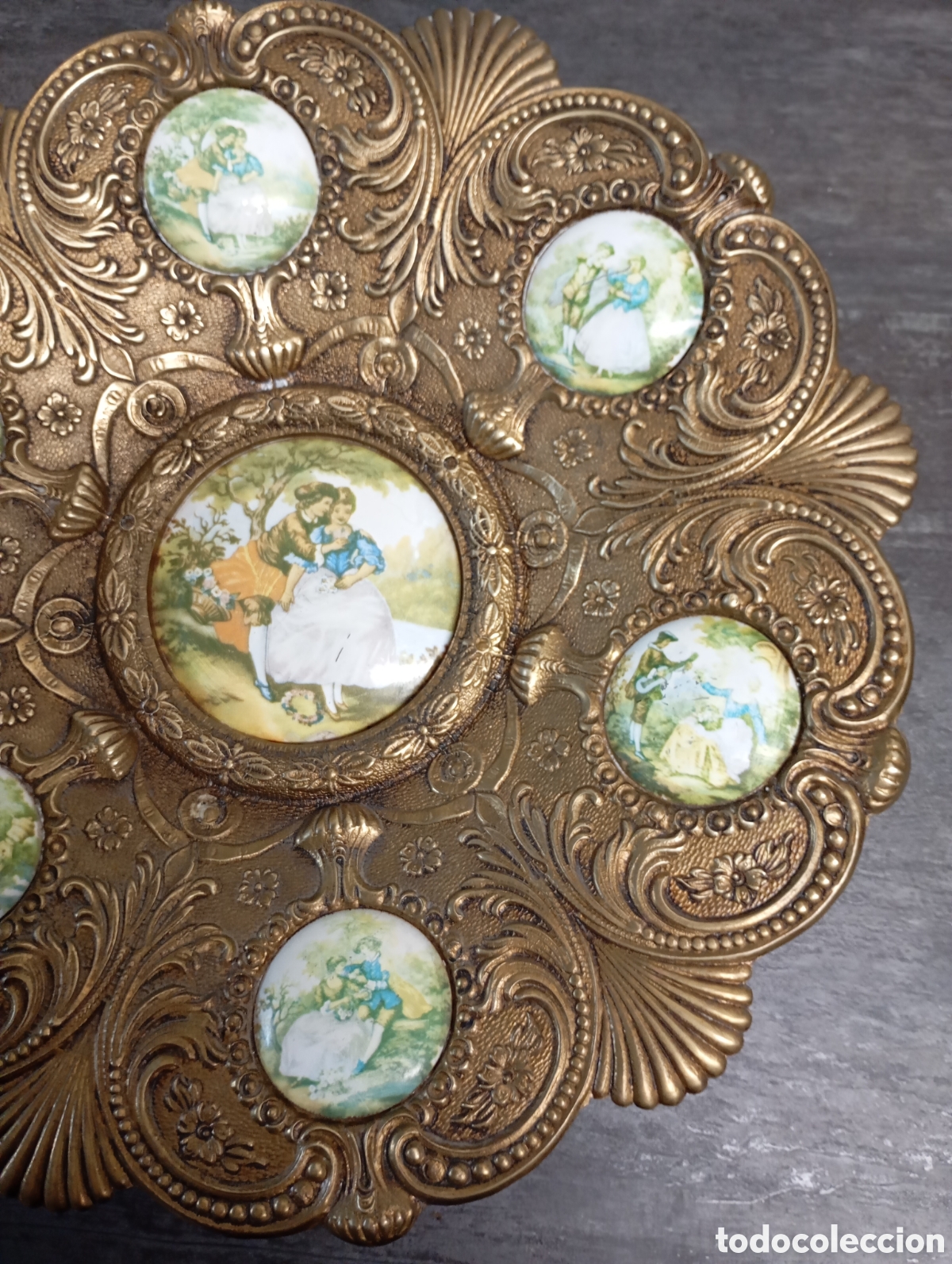 Vintage: Plato fragonard bronce - Foto 2