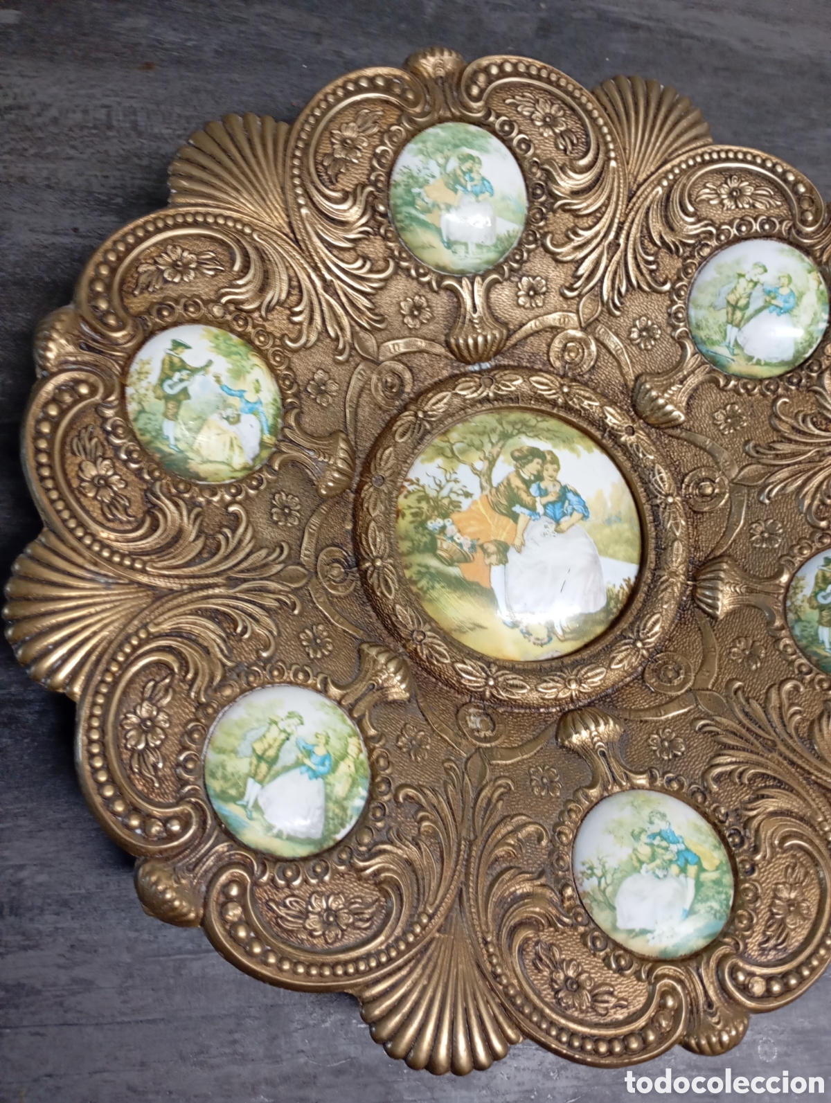 Vintage: Plato fragonard bronce - Foto 3