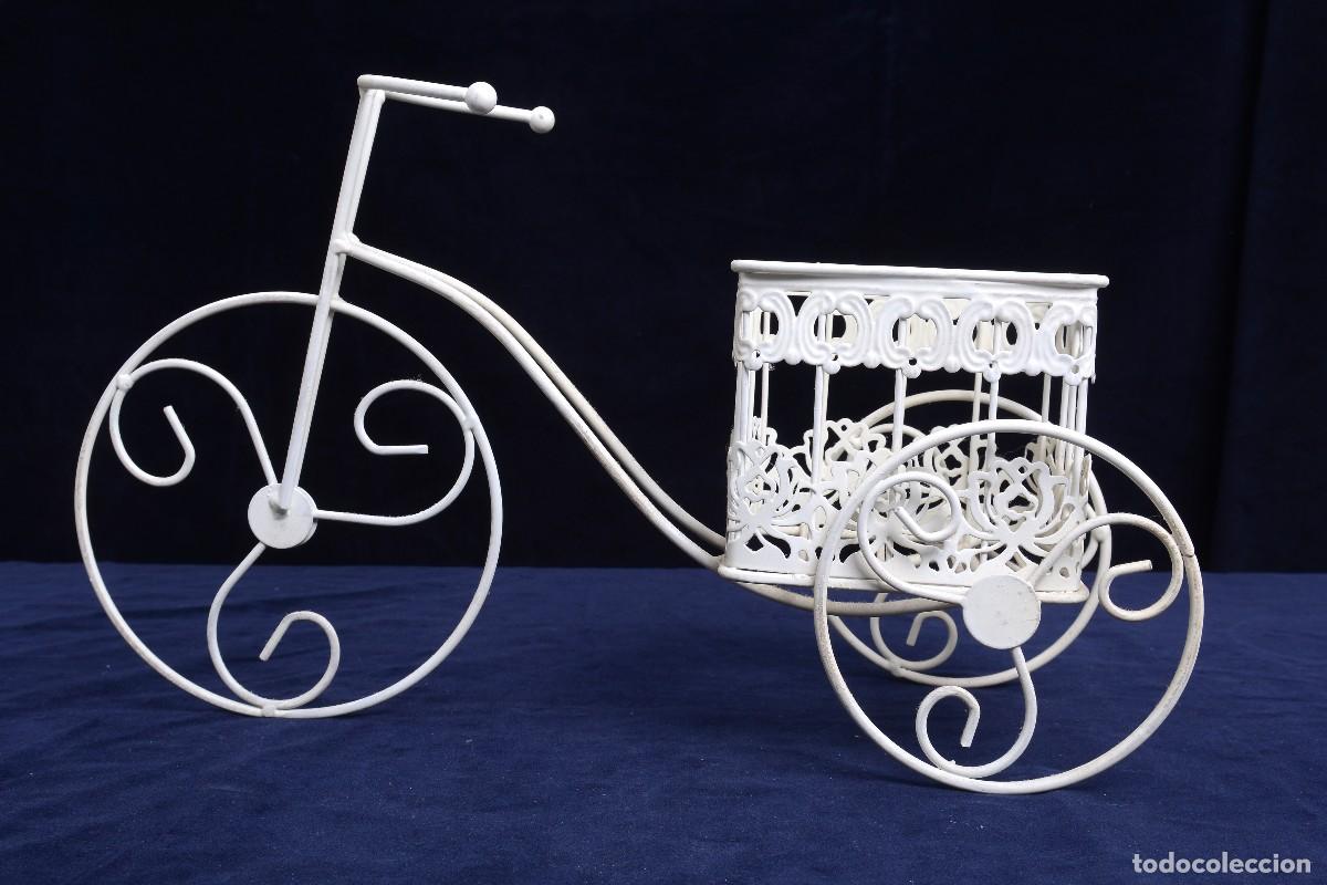 Vintage: Macetero met&aacute;lico en forma de Bicicleta - Foto 3