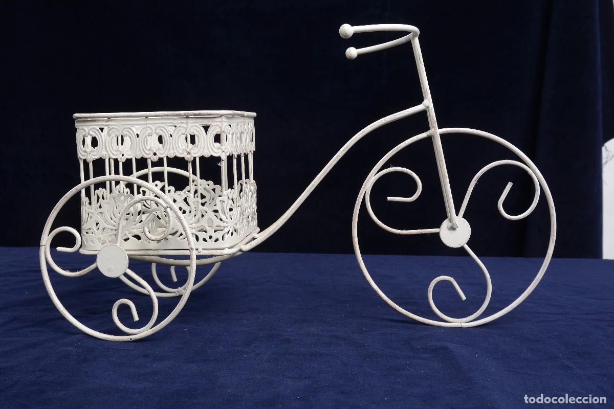Vintage: Macetero met&aacute;lico en forma de Bicicleta - Foto 6