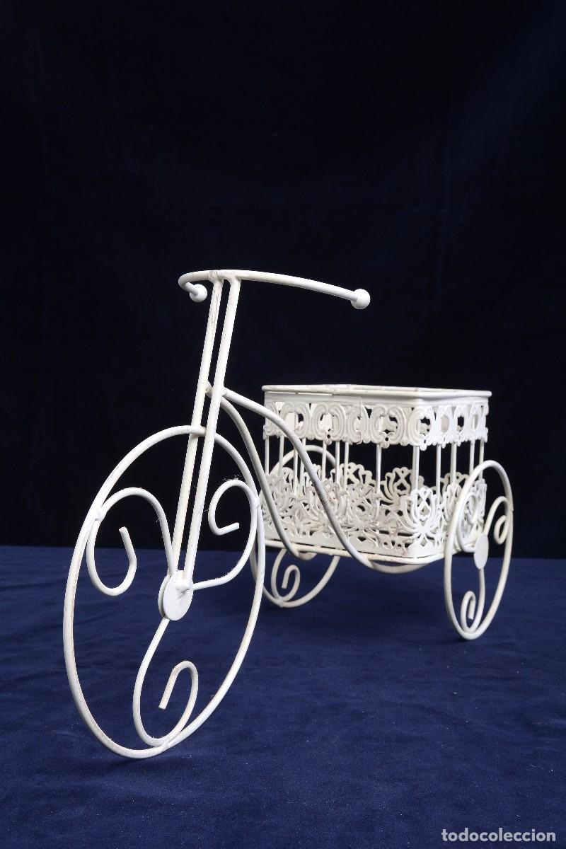 Vintage: Macetero met&aacute;lico en forma de Bicicleta - Foto 13