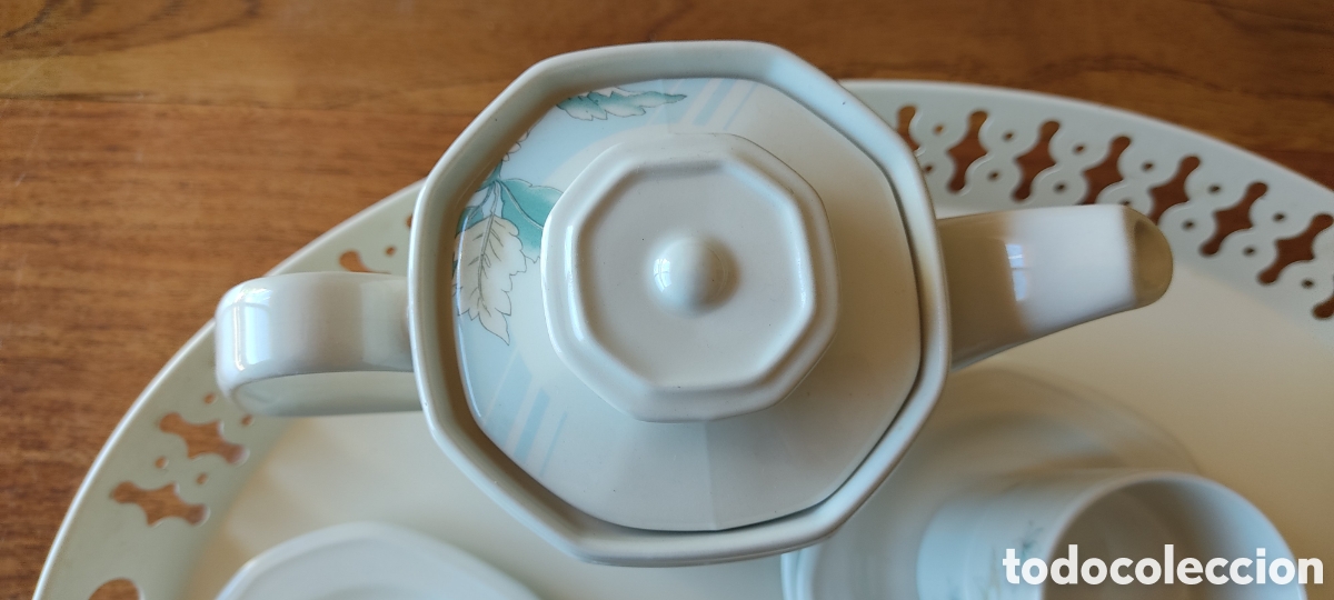 Vintage: Juego de caf&eacute; flores turquesas - Foto 7