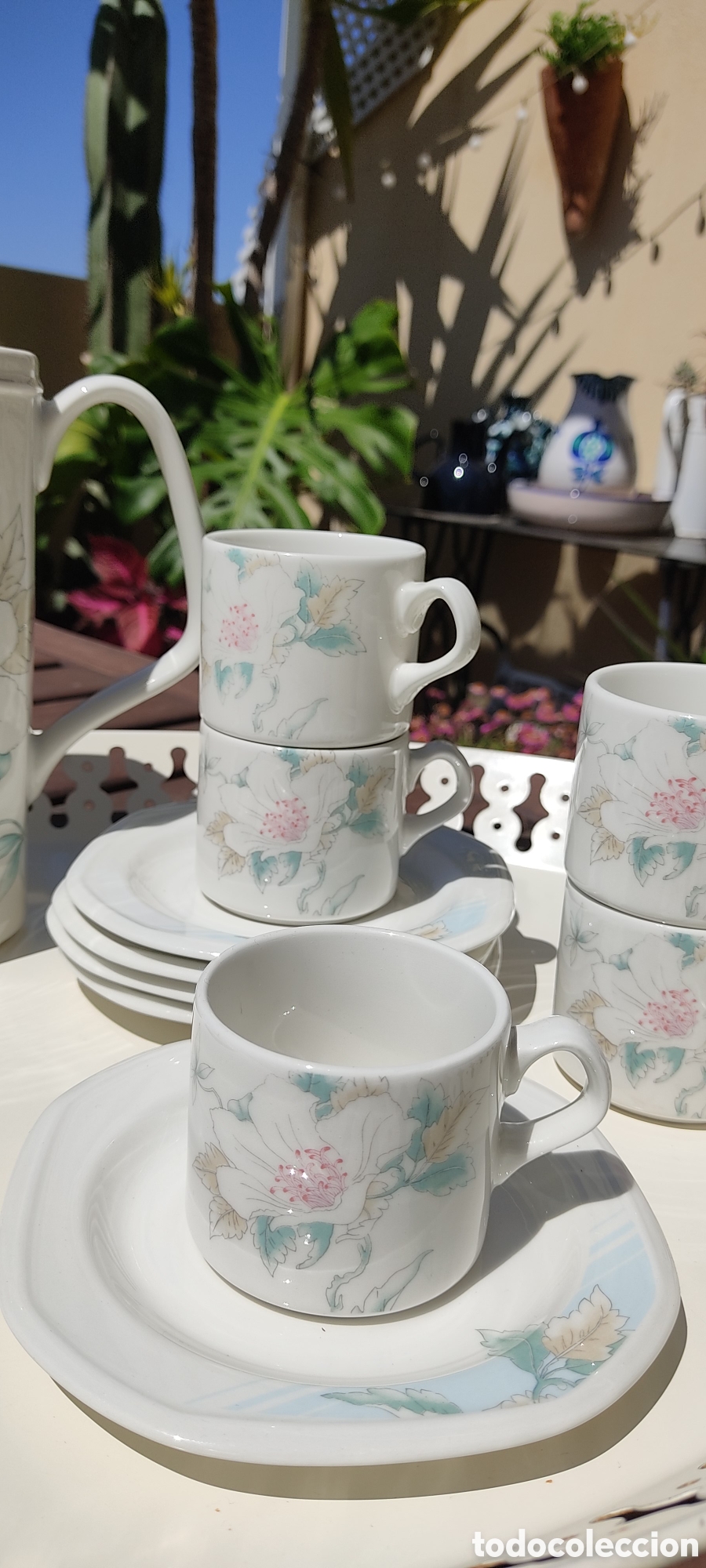 Vintage: Juego de caf&eacute; flores turquesas - Foto 10