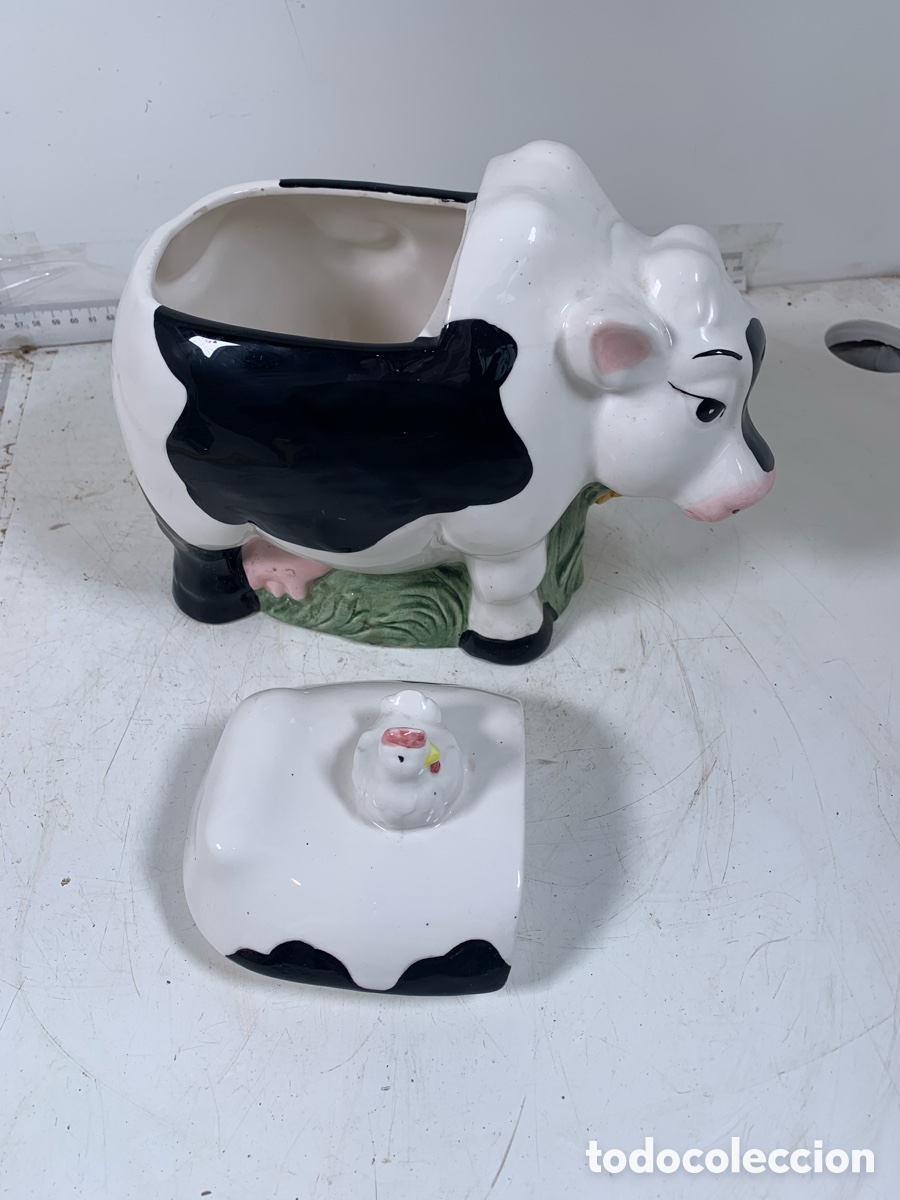 Vintage: 01_ Bote de galletas con forma de vaca - Foto 3