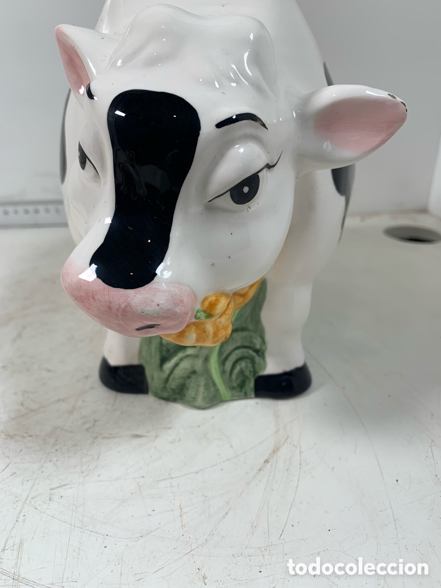 Vintage: 01_ Bote de galletas con forma de vaca - Foto 7