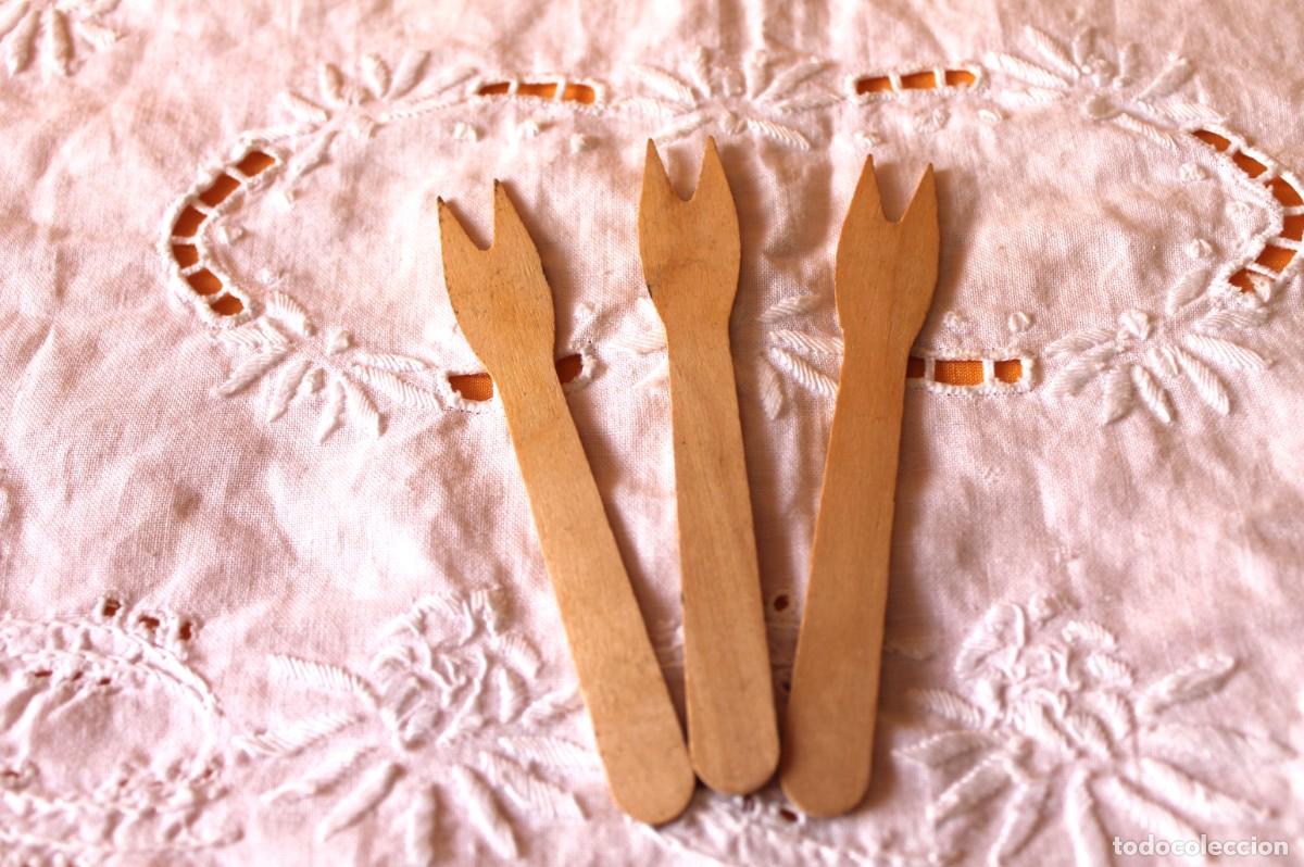 Vintage: PINCHITOS-TENEDORES DE MADERA-VINTAGE