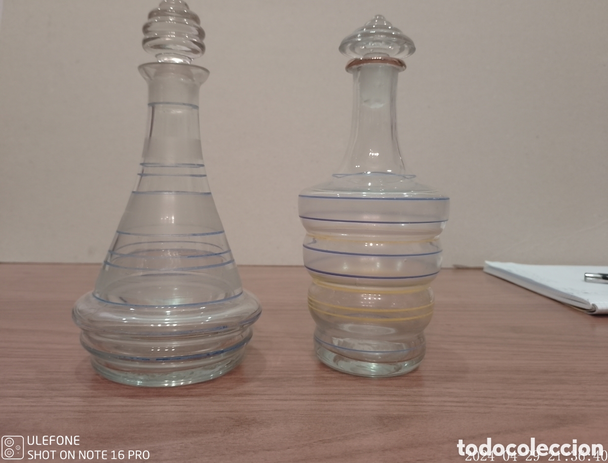 Vintage: Botellas de cristal soplado vintage