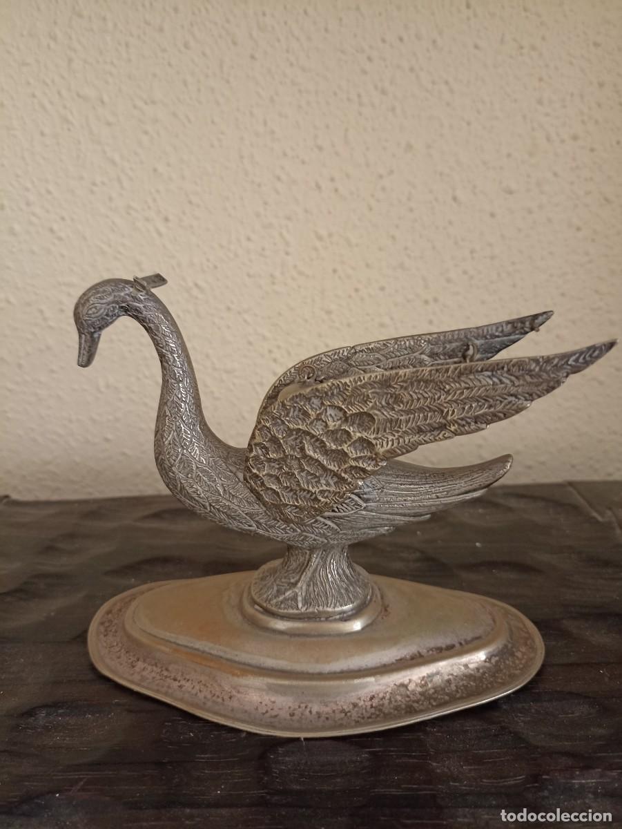 Vintage: CALENTADOR COPA CO&Ntilde;AC ALPACA CISNE - Foto 5