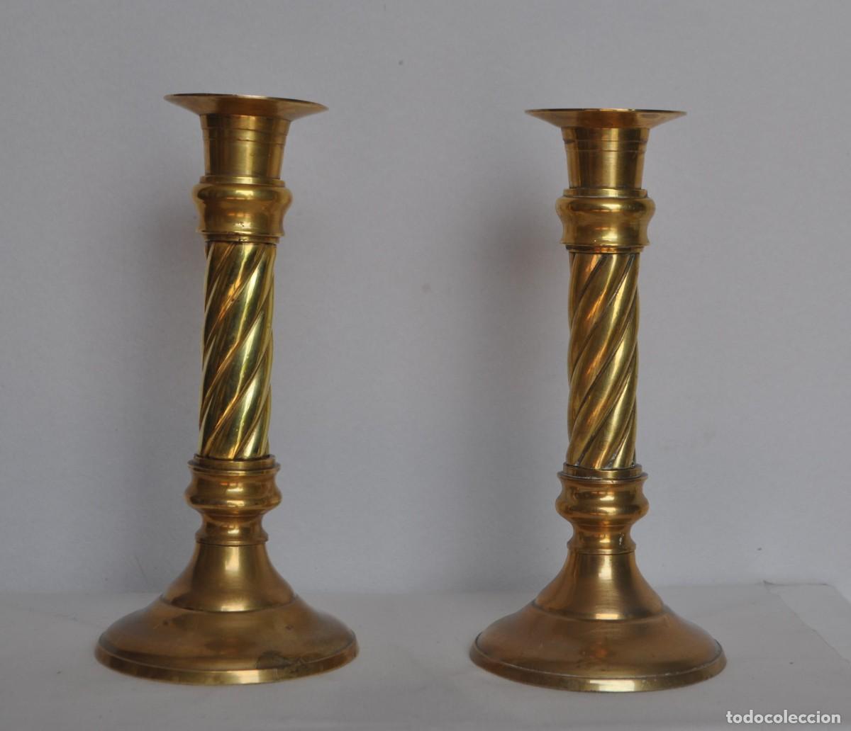 Vintage: PAREJA CANDELABROS INDIOS. - Foto 1