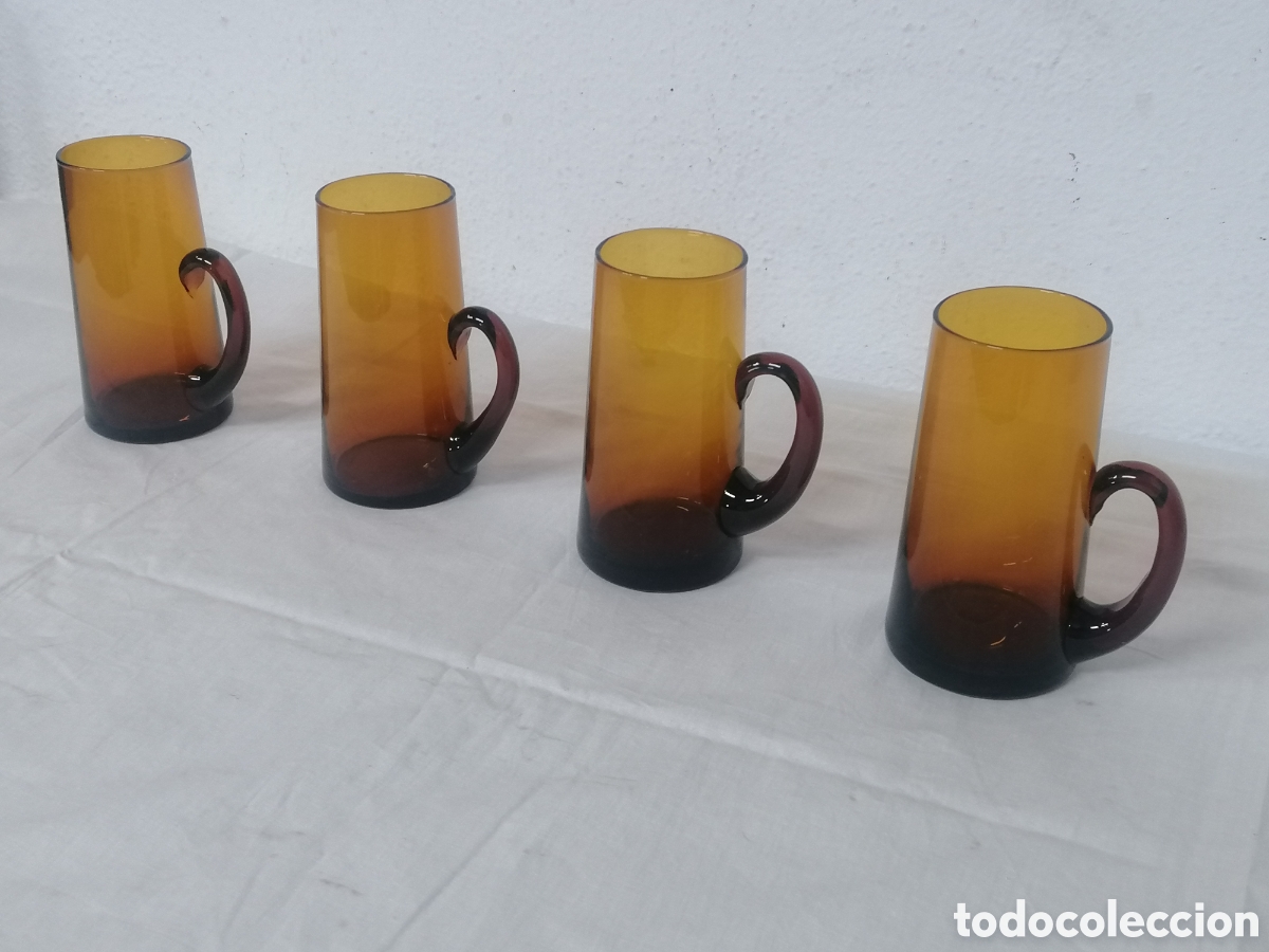 Vintage: Jarras de cristal marr&oacute;n vintage - Foto 2