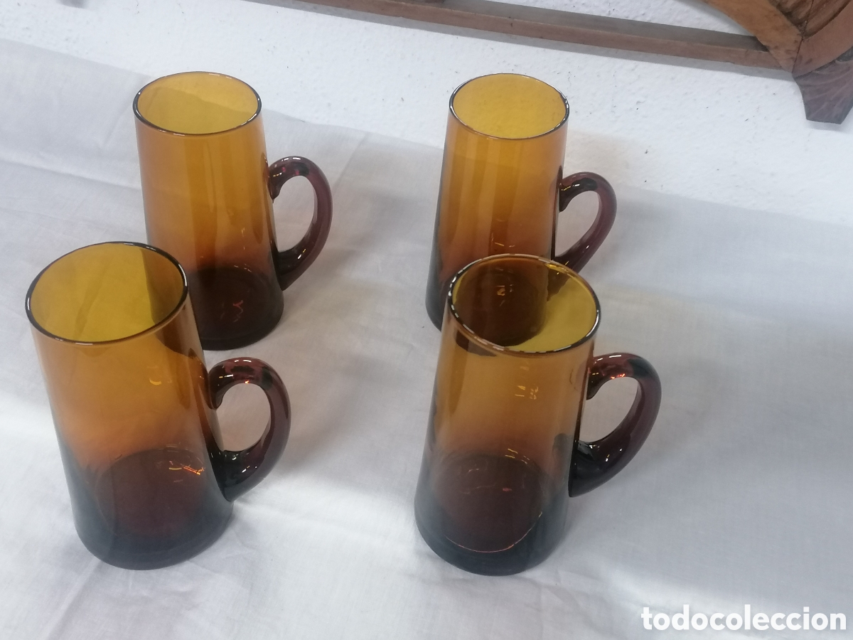 Vintage: Jarras de cristal marr&oacute;n vintage - Foto 3
