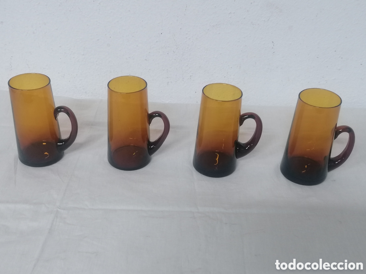 Vintage: Jarras de cristal marr&oacute;n vintage - Foto 4