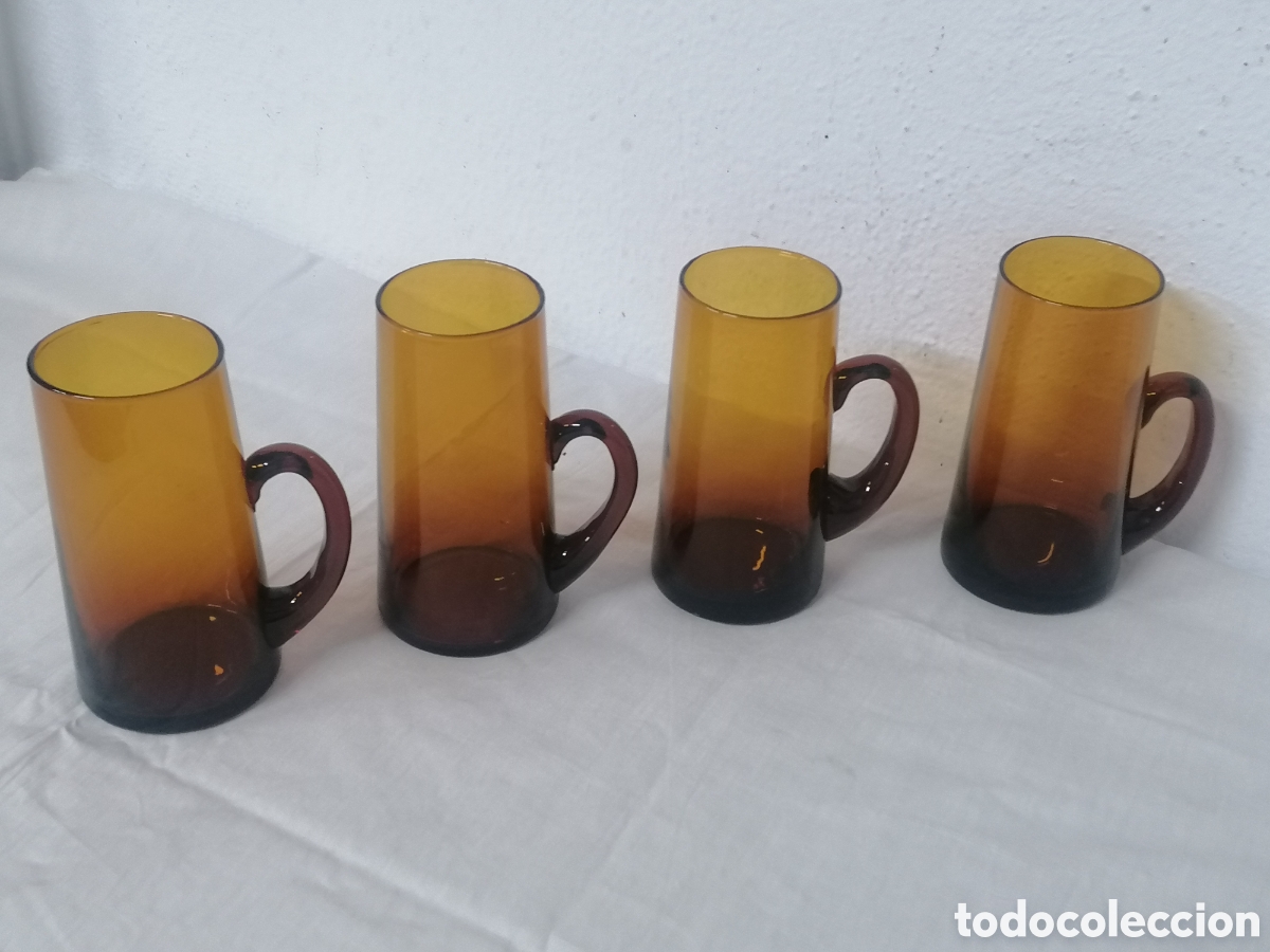 Vintage: Jarras de cristal marr&oacute;n vintage - Foto 1