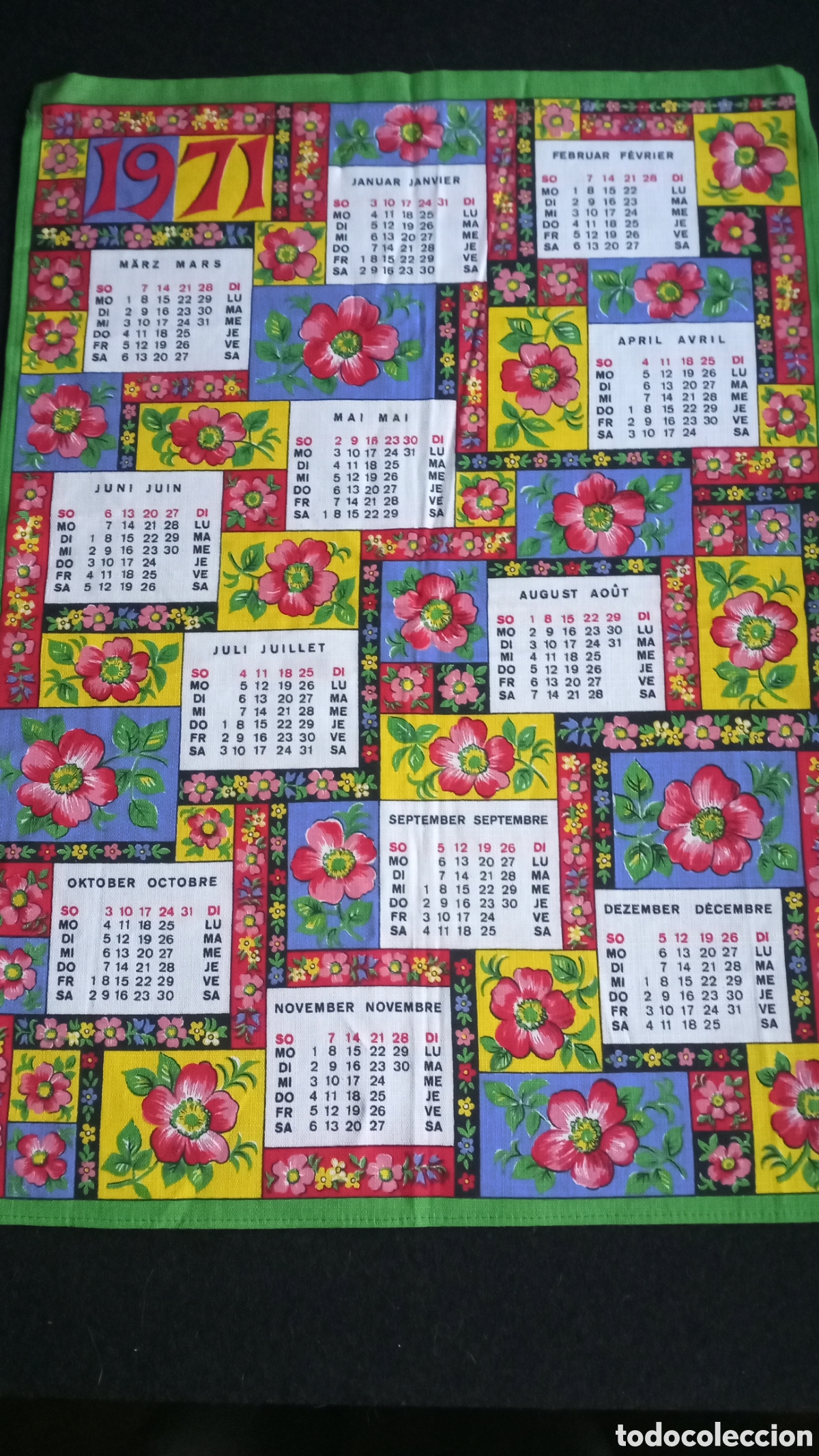 Vintage: Calendario en tela